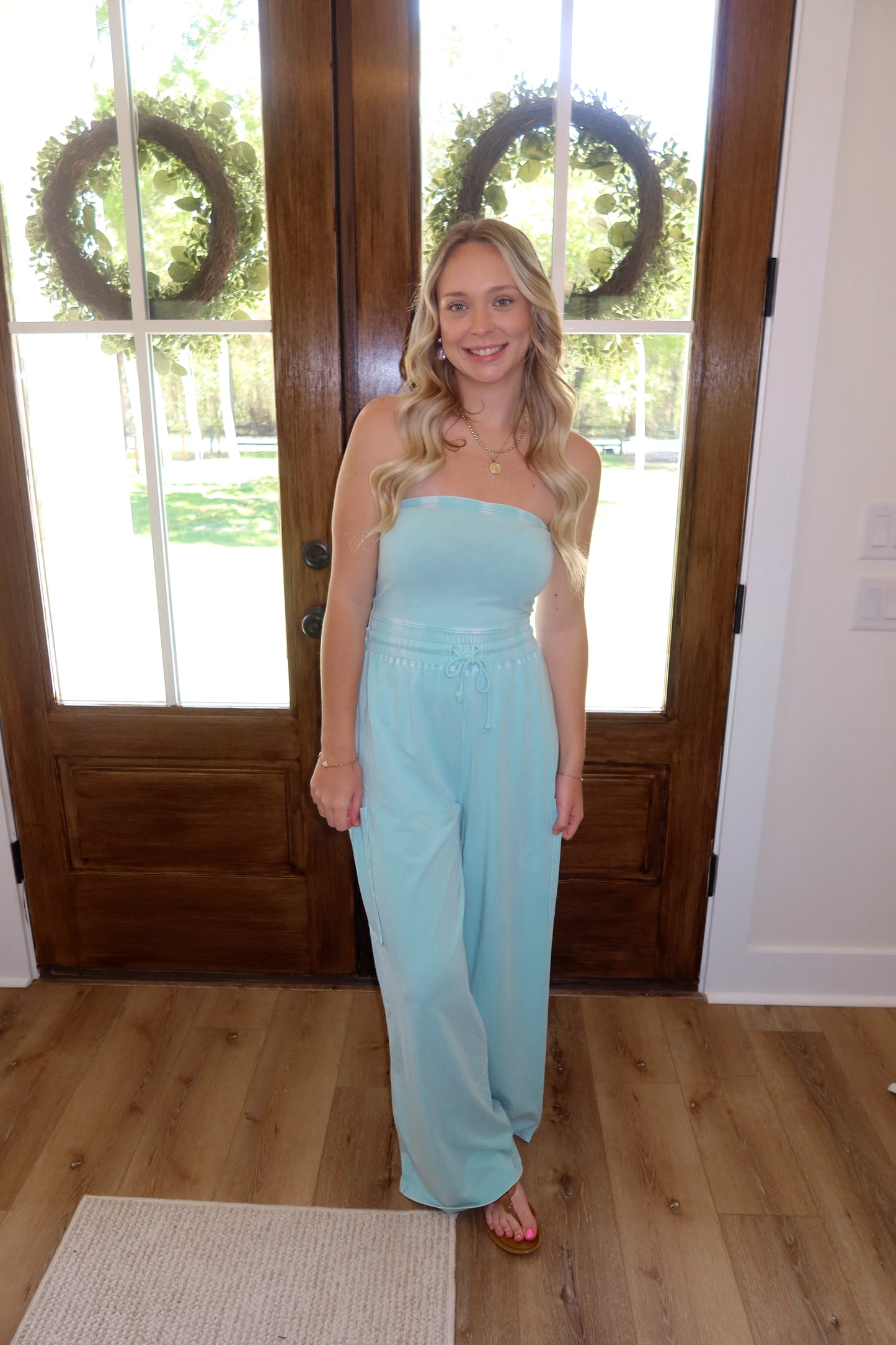 June Jumpsuit - Aqua