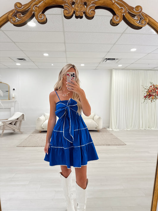Bubbly in Blue Mini Dress