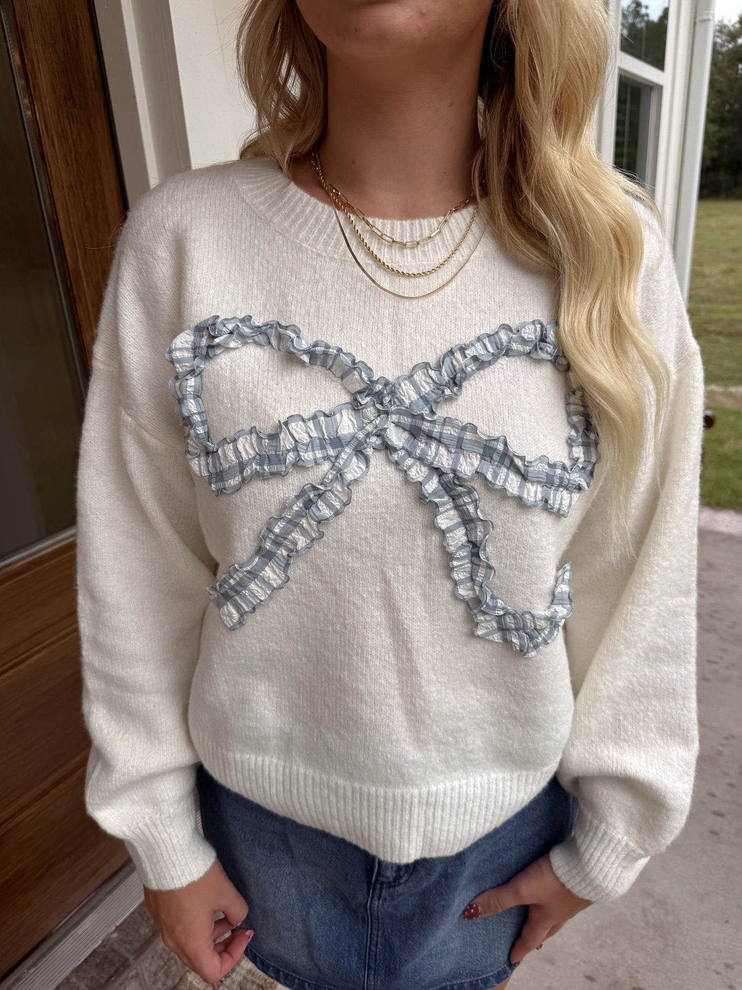 Ivory Bow Sweater