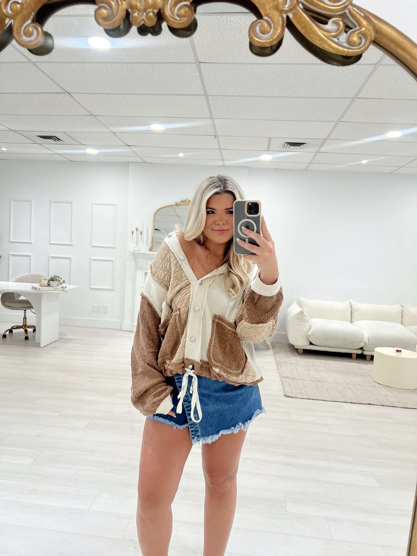 Chocolate Thermal Quilted Jacket