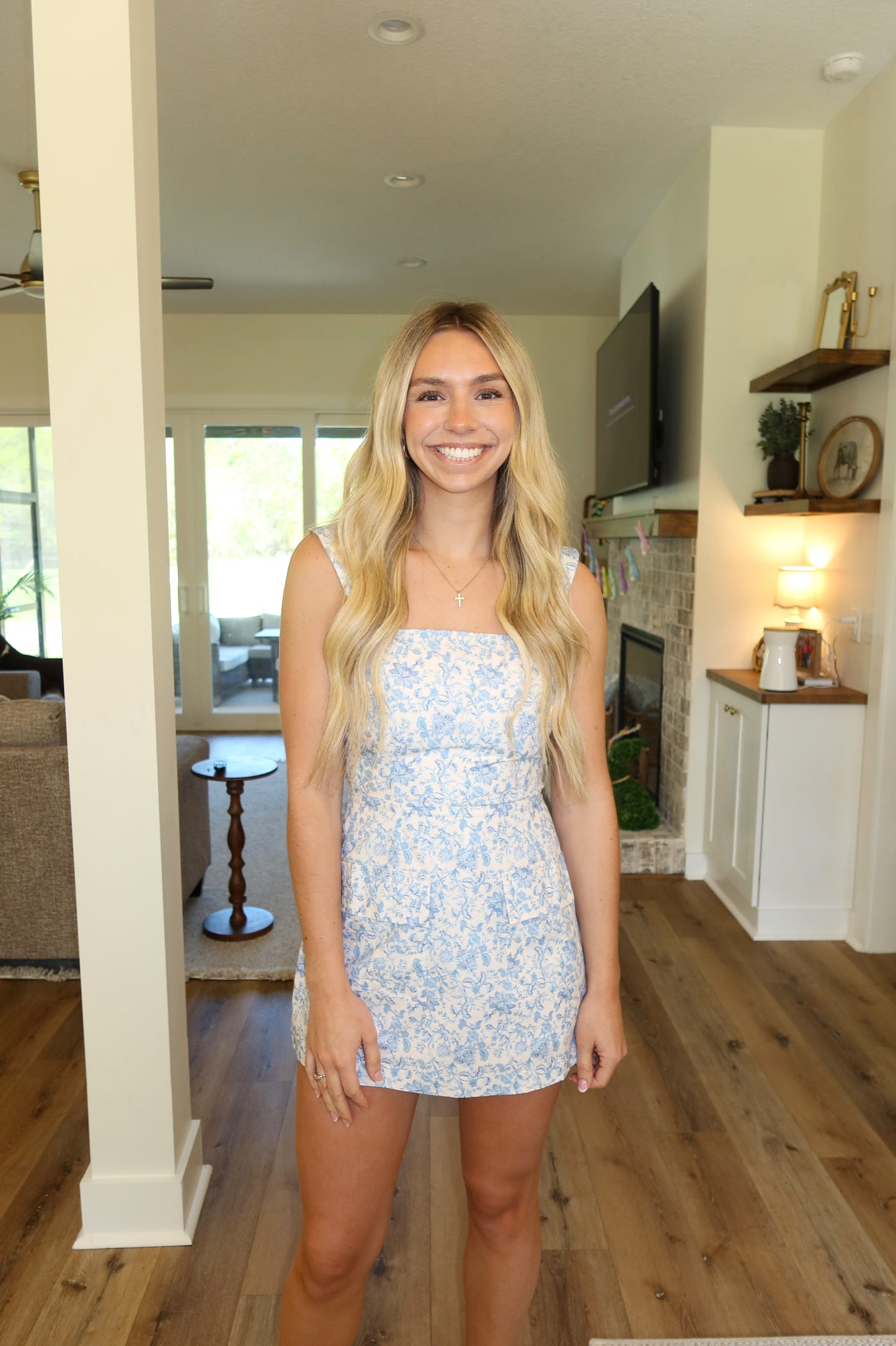 The Blue Garden Mini Dress