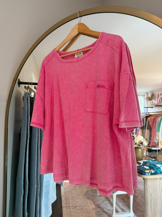 Plus Pink Mineral Washed Tee