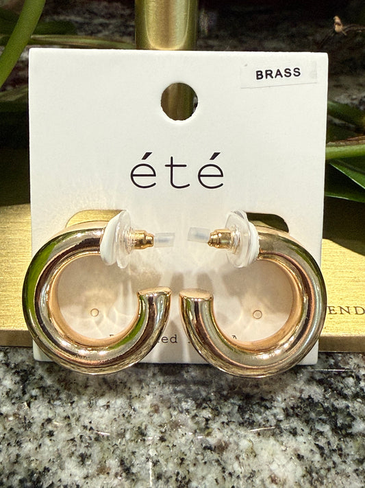 Gold Rounded Hoop Earrings