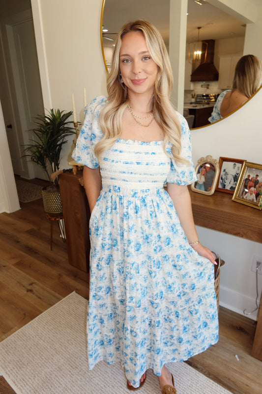 Blooming Blue Maxi Dress