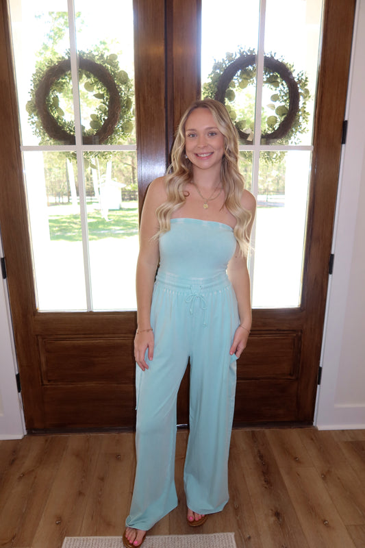 June Jumpsuit - Aqua