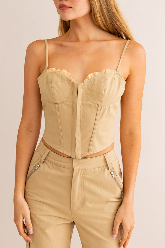 Ruffle Detail Corset Top