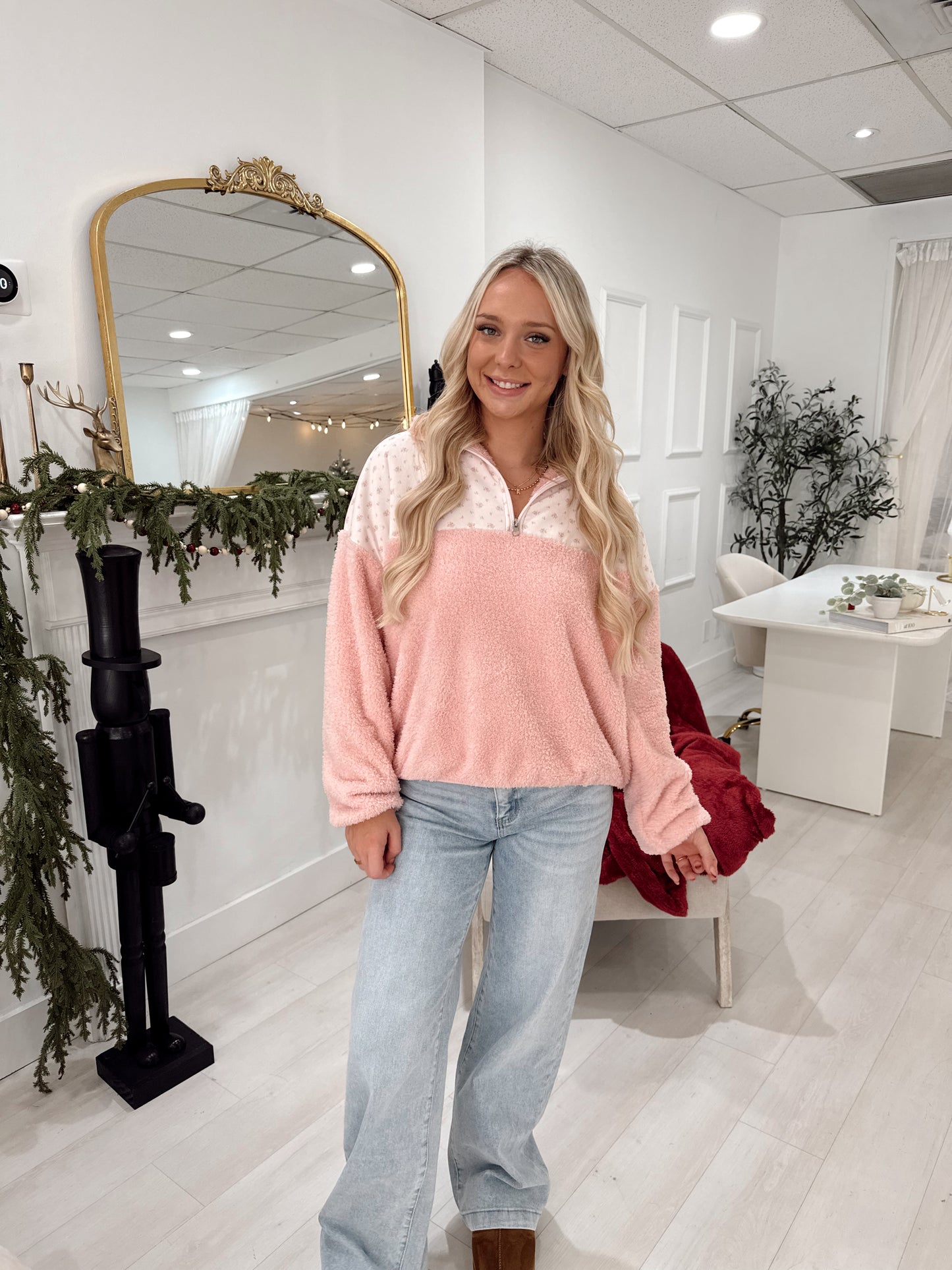 Pink Garden Confetti Pullover