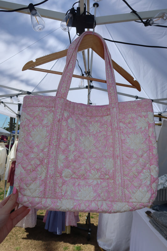The Ari Tote - Pink/White