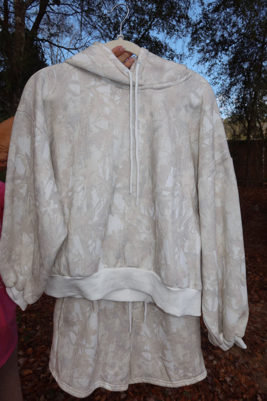 Camo Hoodie Short Set