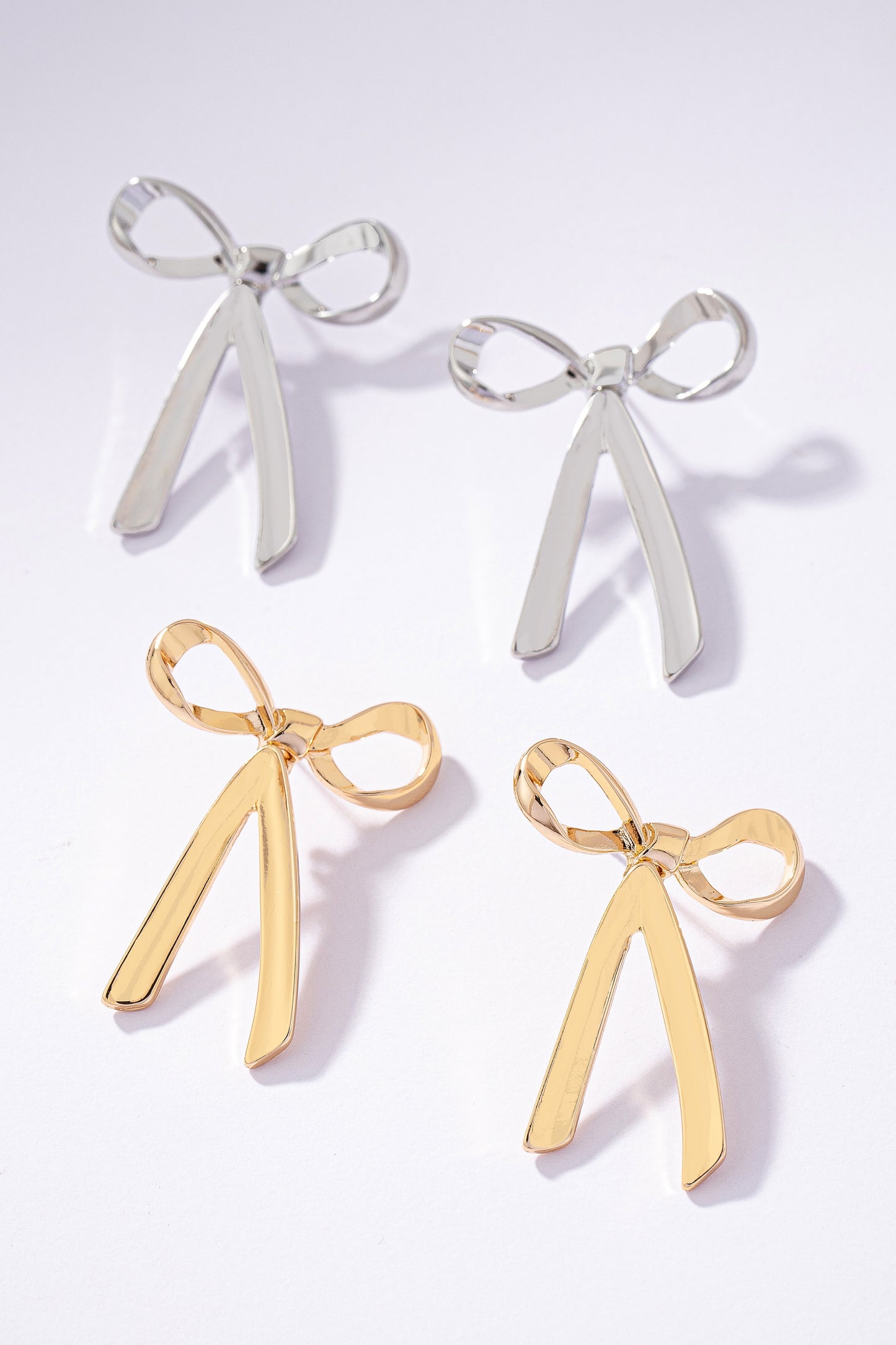 Gold/Silver Bow Tie Earrings