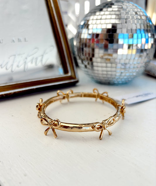 Gold Bow Stretch Bracelet