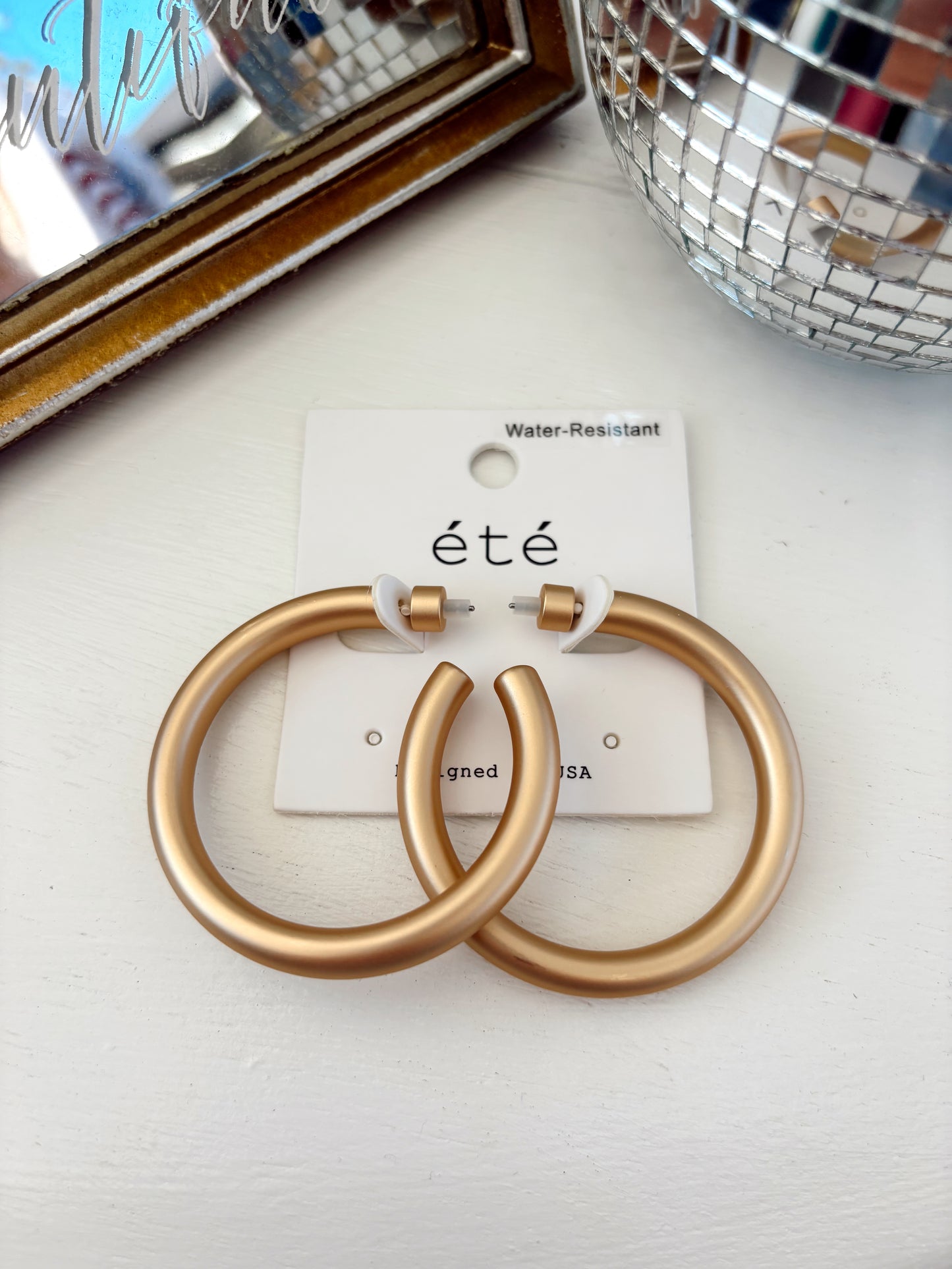 Matte Gold Hoop Earrings