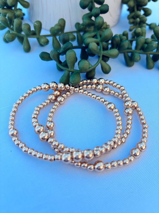 Gold Stretch Beaded Bracelet