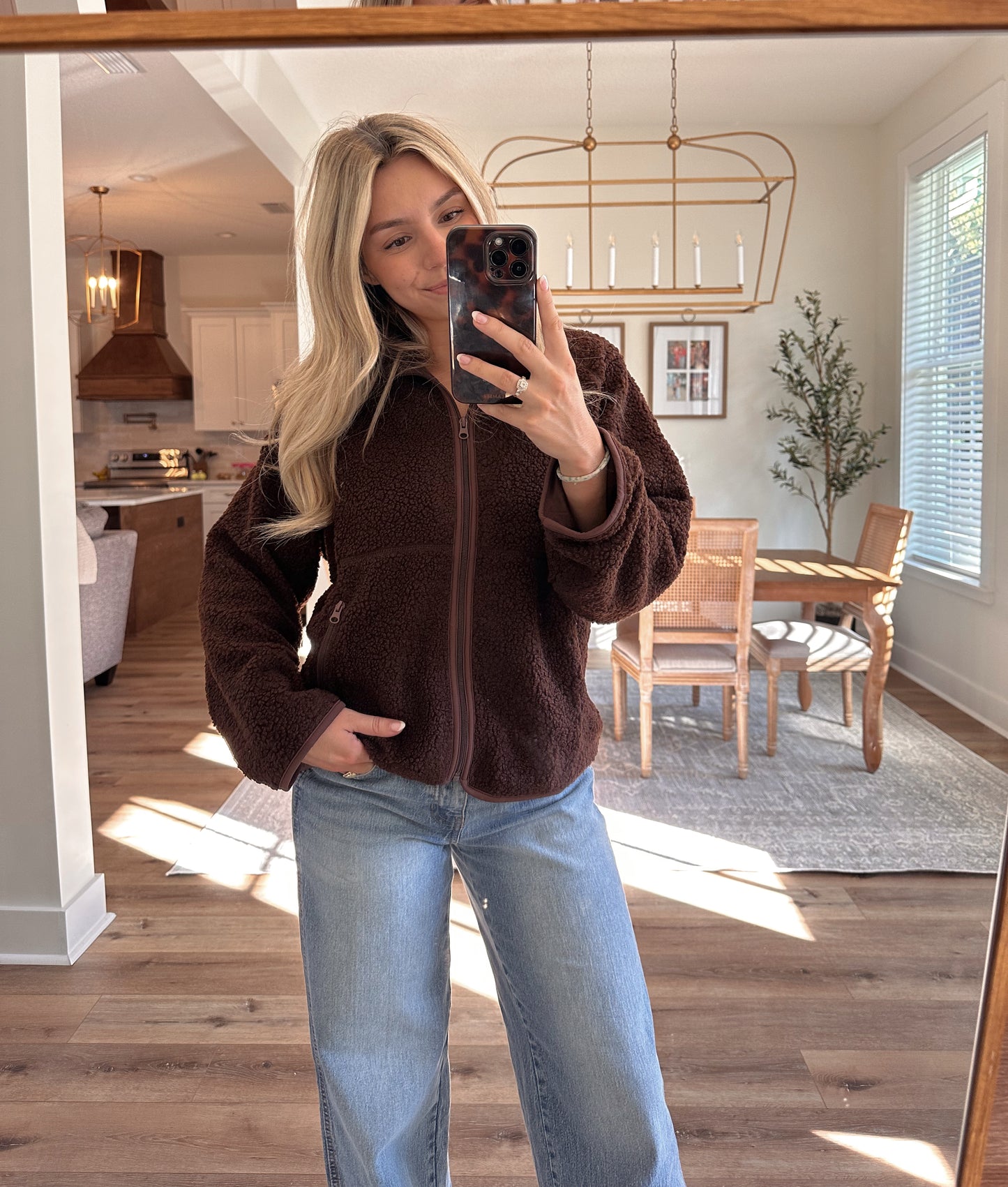 Mocha Sherpa Fleece Jacket