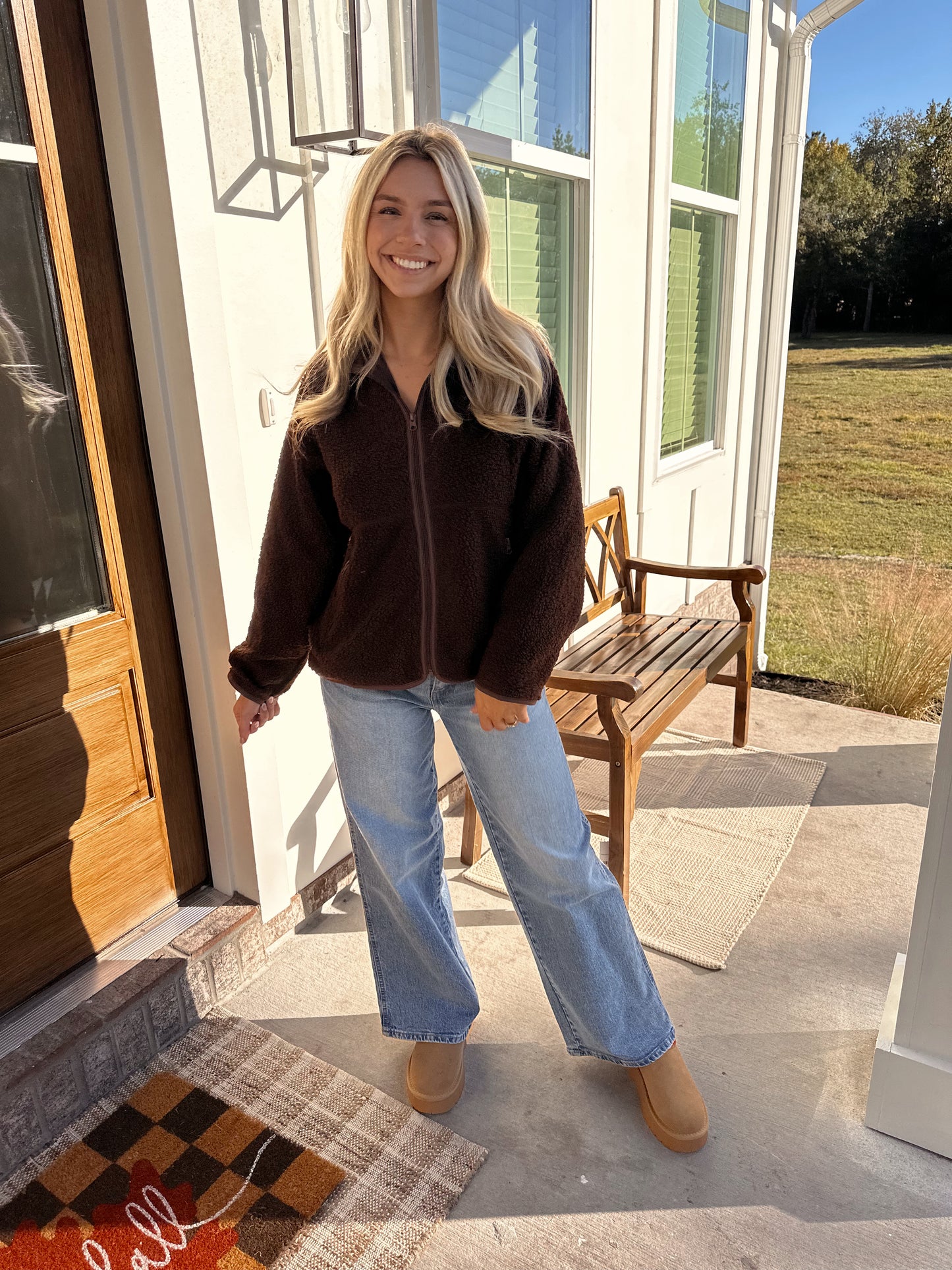 Mocha Sherpa Fleece Jacket