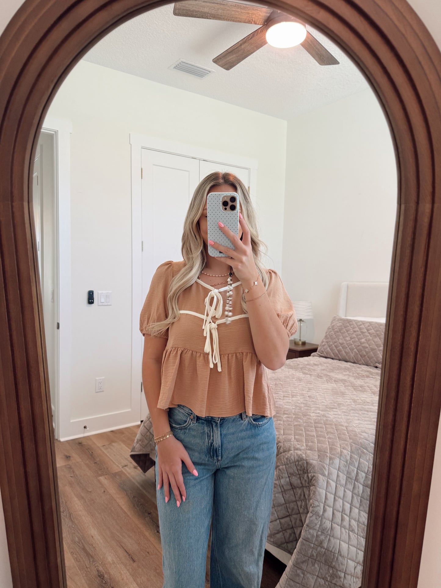 Latte Babydoll Blouse