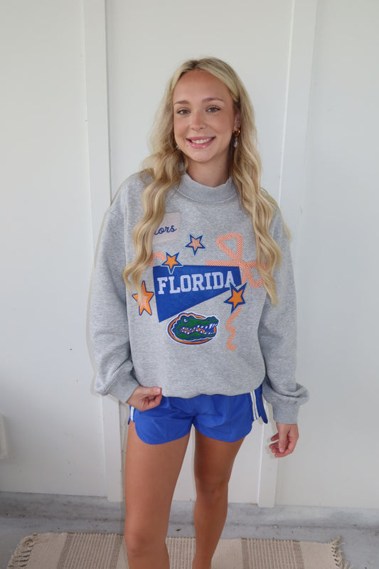 Orange & Blue Babe Mockneck