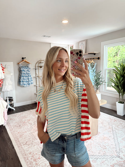 Bayside Blues Oversized Top