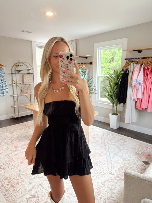 Black Smocked Romper