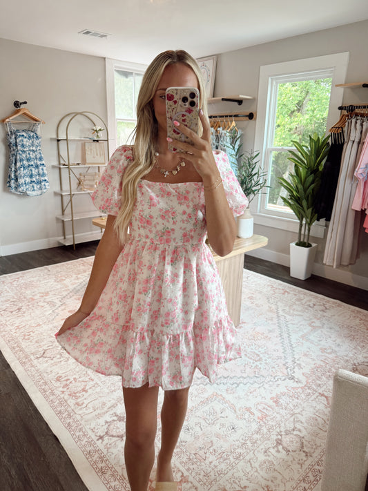 Pink Dahlia Mini Dress