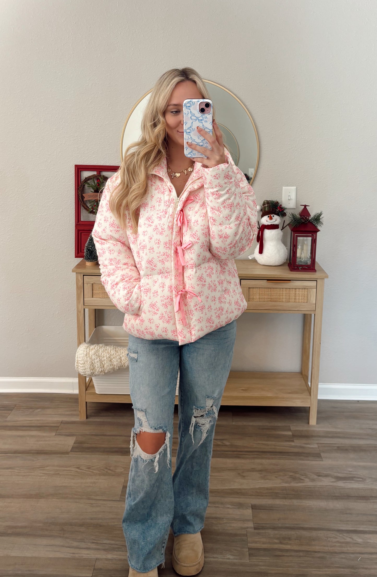 Paisley Floral Puffer Jacket