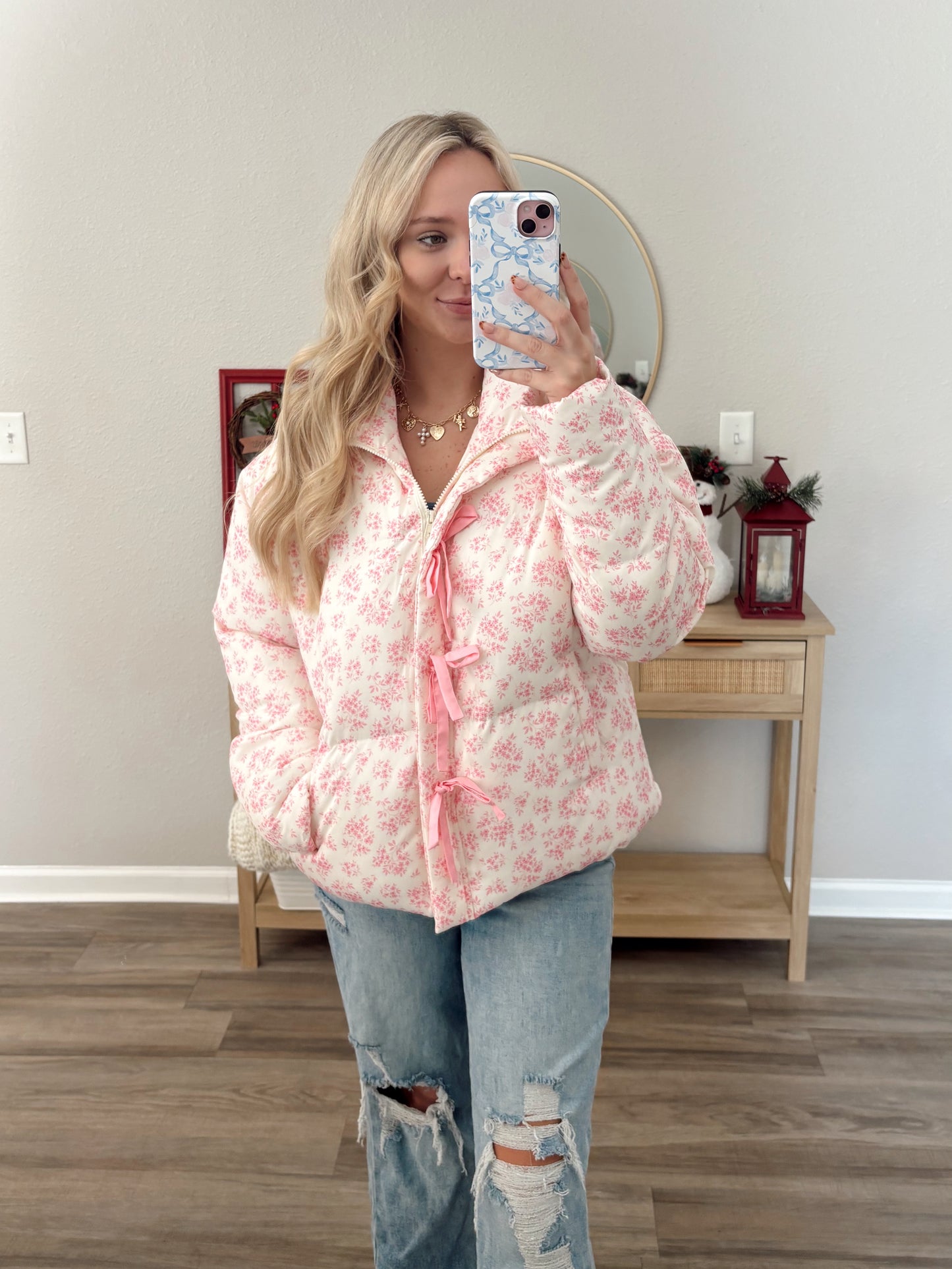 Paisley Floral Puffer Jacket