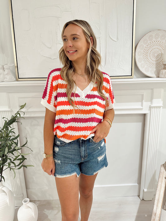 Vibrant Horizon Striped Top