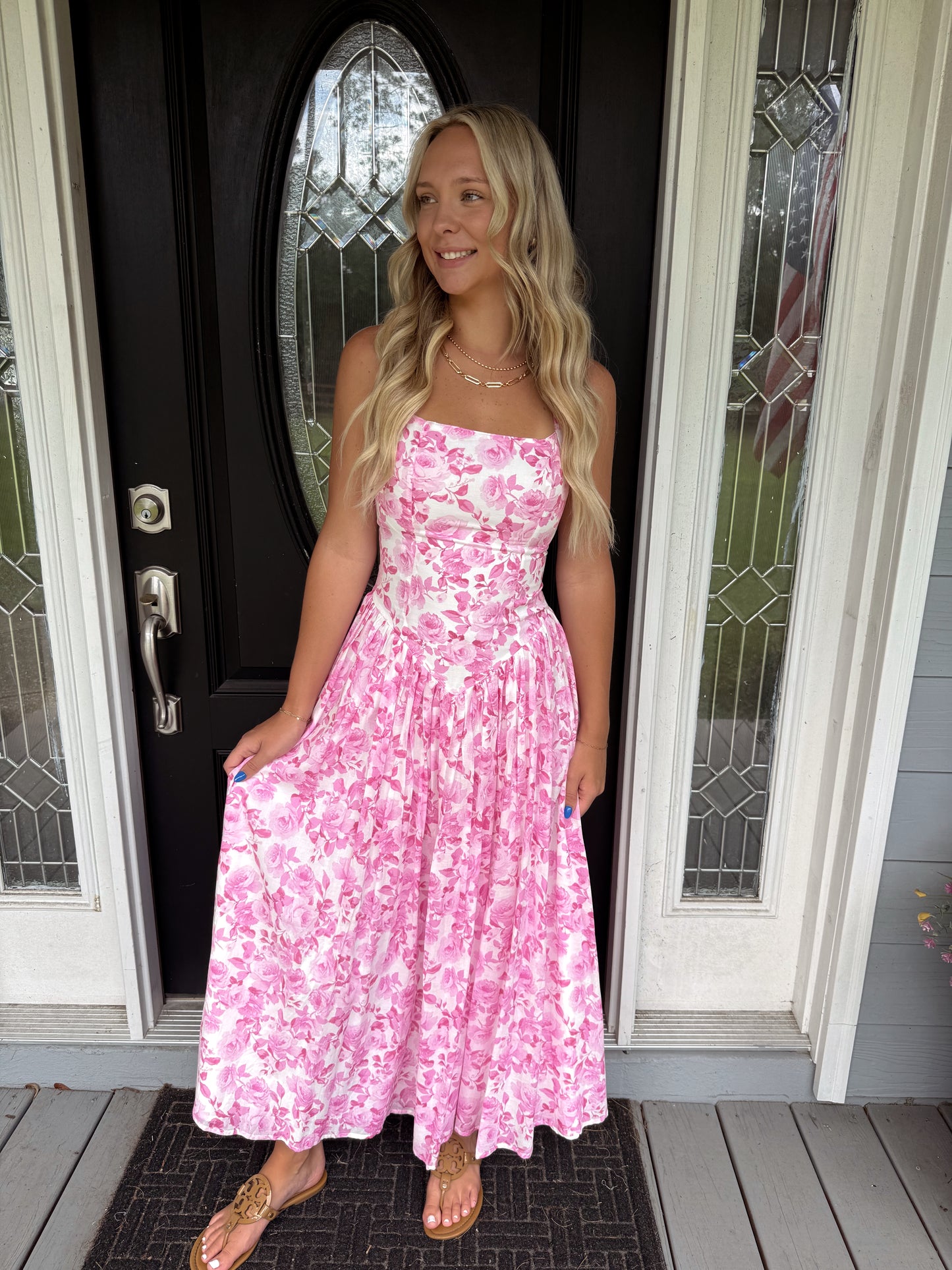 Dusty Pink Halter Midi Dress