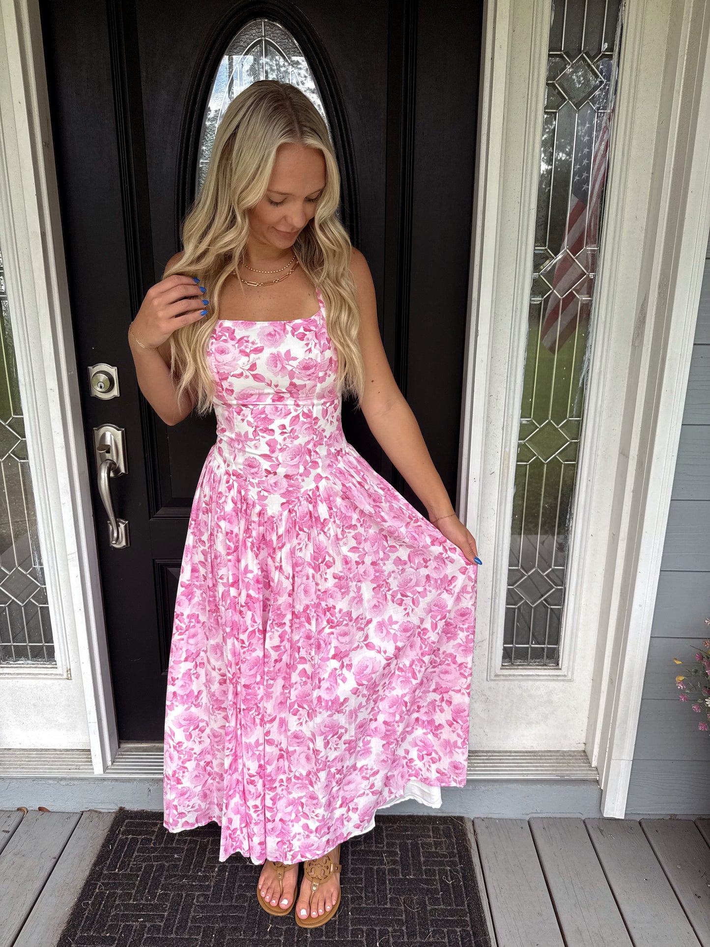 Dusty Pink Halter Midi Dress