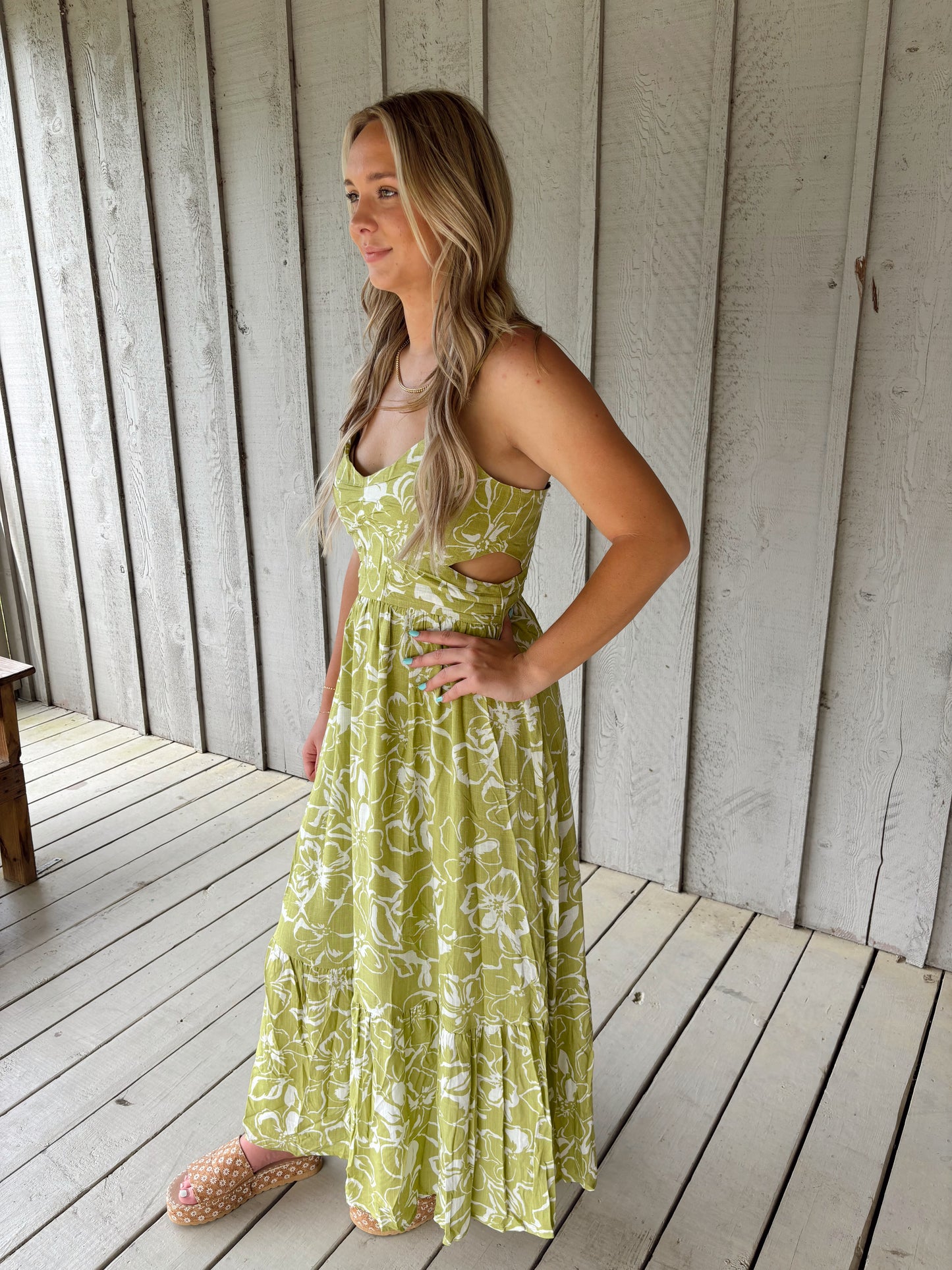 Kiwi Floral Midi Dress
