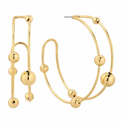 Gold Wired Hoop Earrings