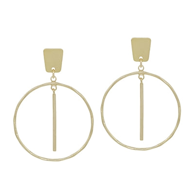 Gold Geometric Bar Earrings