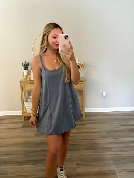 Denim Comfy Knit Mini Dress