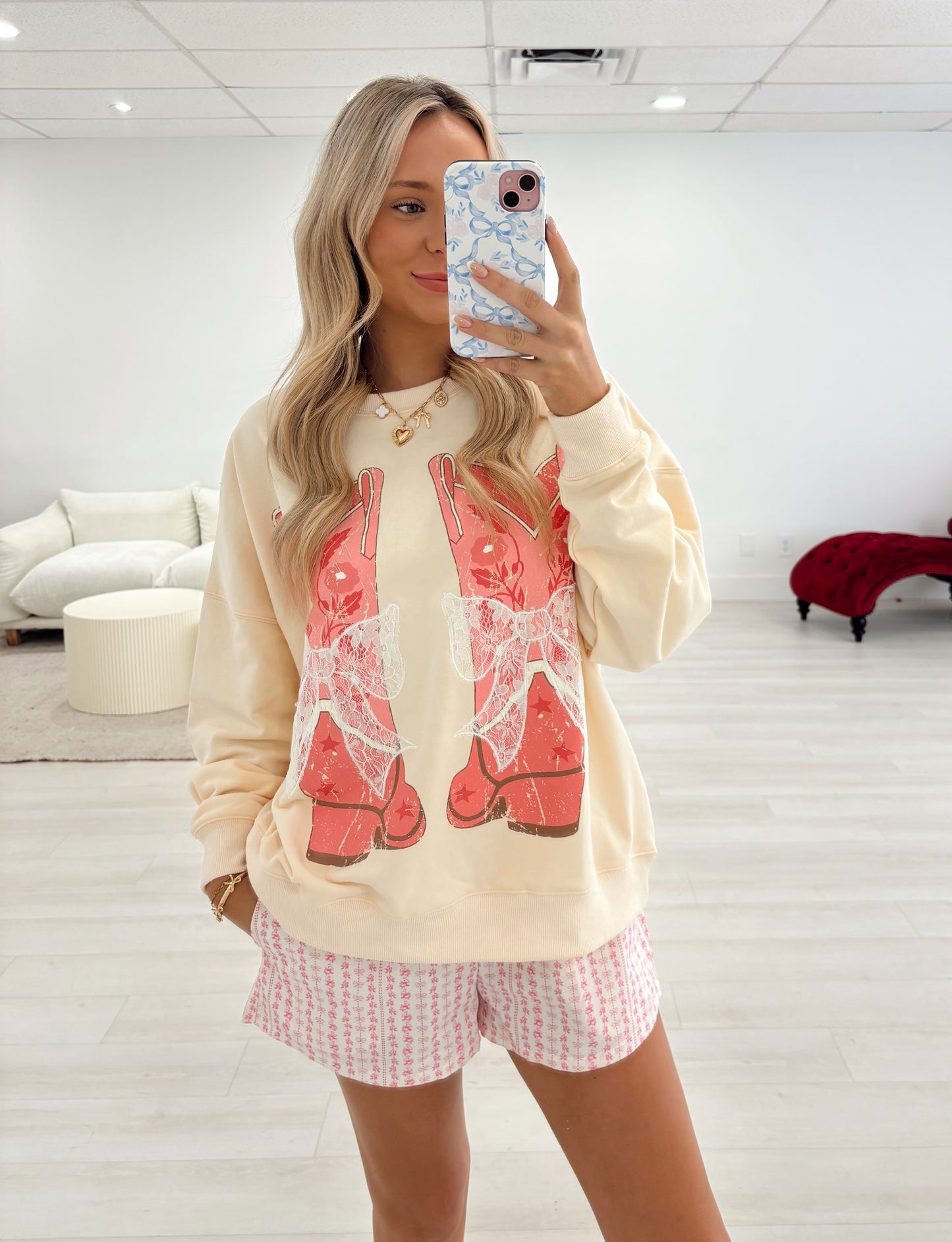 Boots in Bloom Sweatshirt