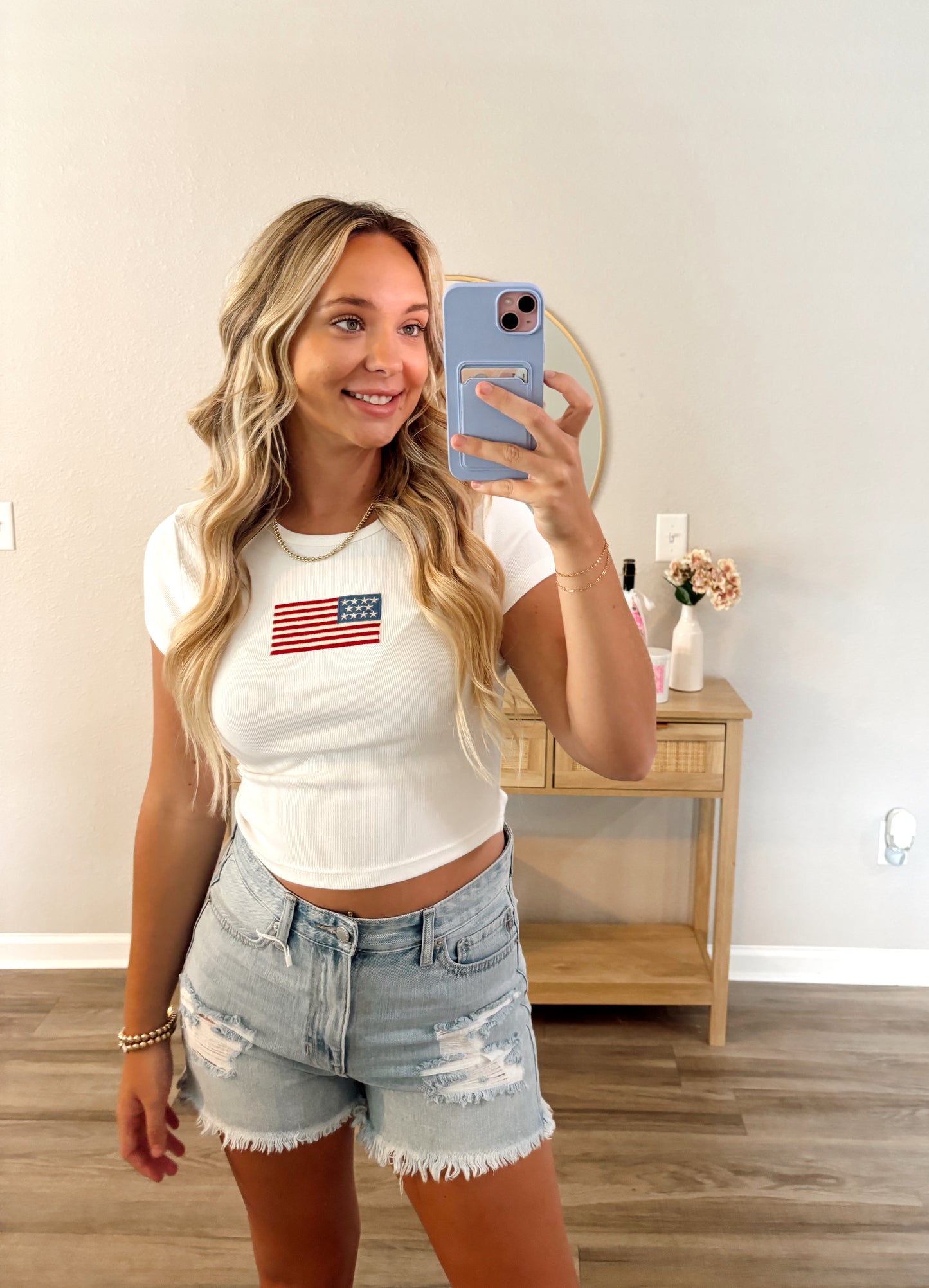 American Flag Baby Tee