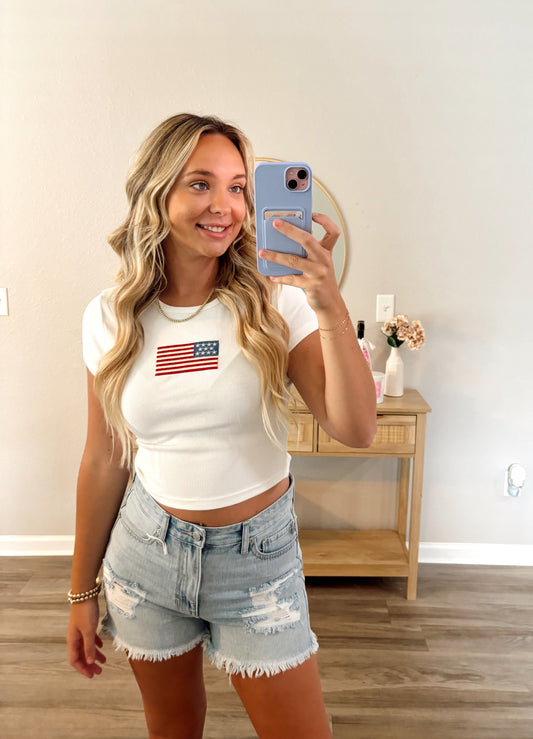 American Flag Baby Tee