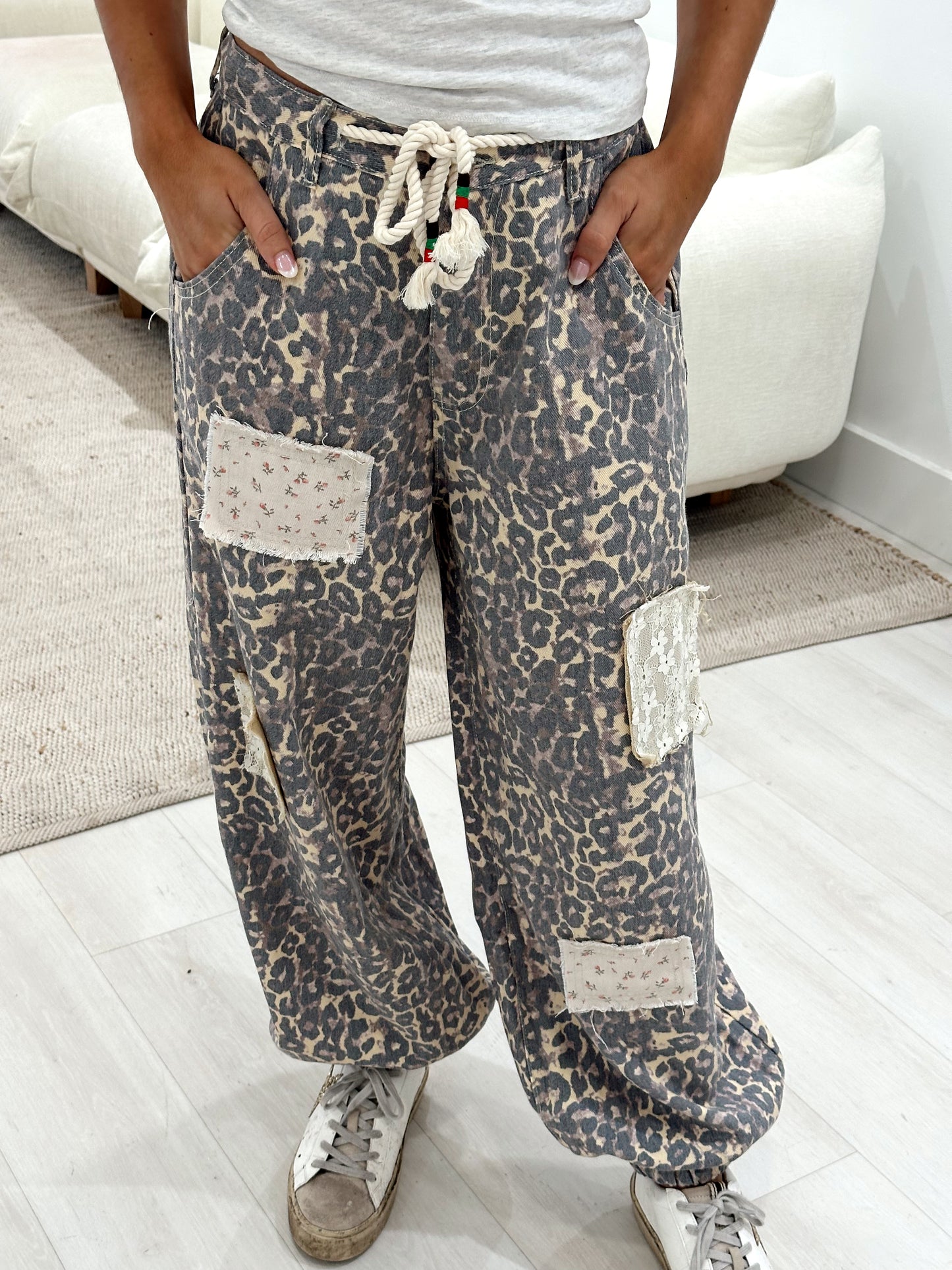 Leopard Patched Pants