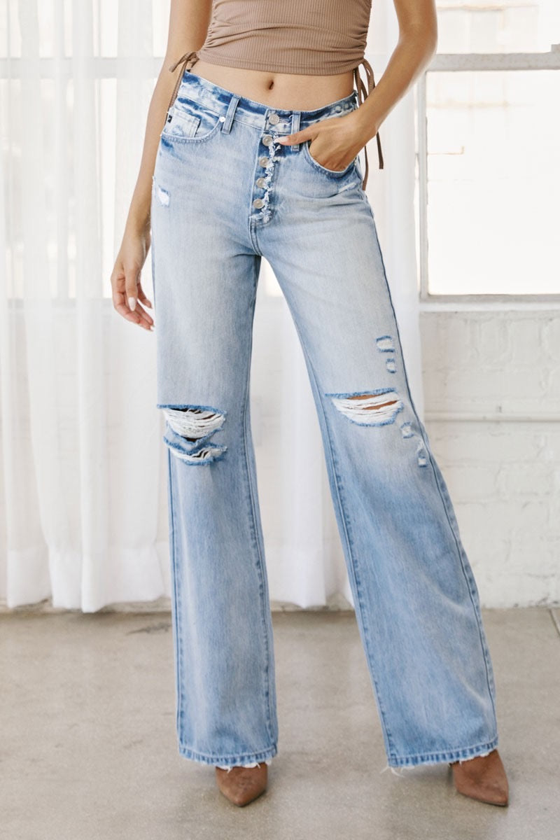 KAN CAN Ultra High Rise 90'S Flare Jeans