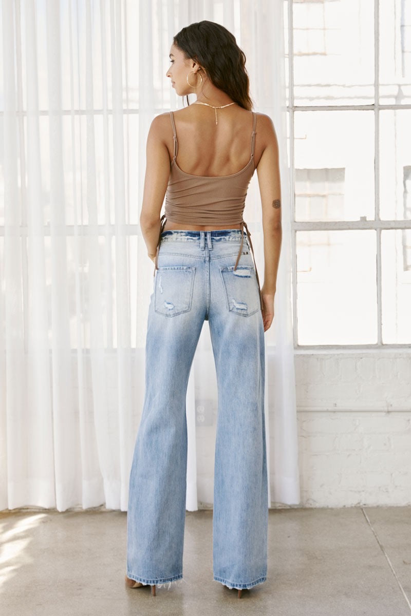 KAN CAN Ultra High Rise 90'S Flare Jeans