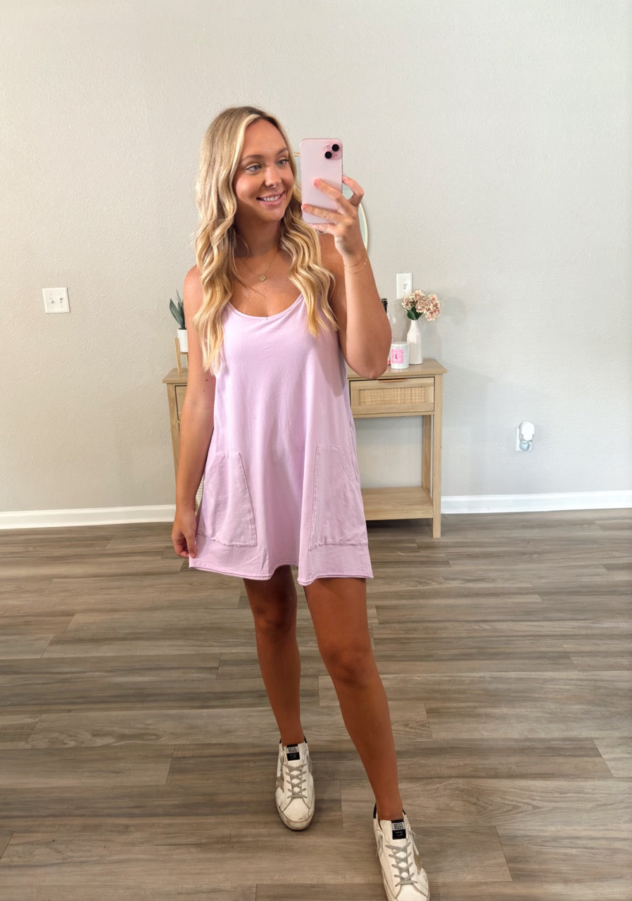 Lavender Comfy Knit Mini Dress